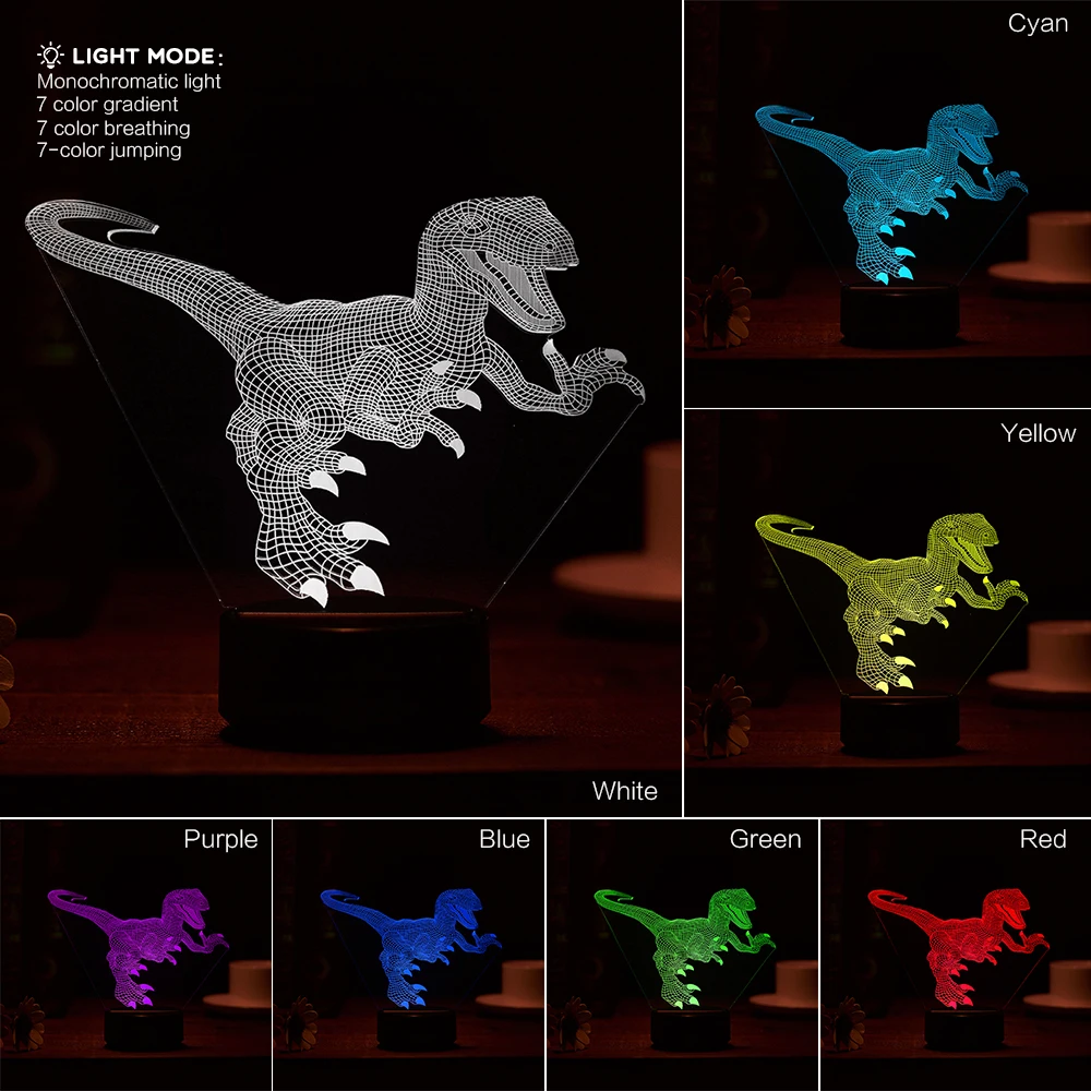 Новый мультяшный мир Юрского периода Bru в форме динозавра Раптора акриловая