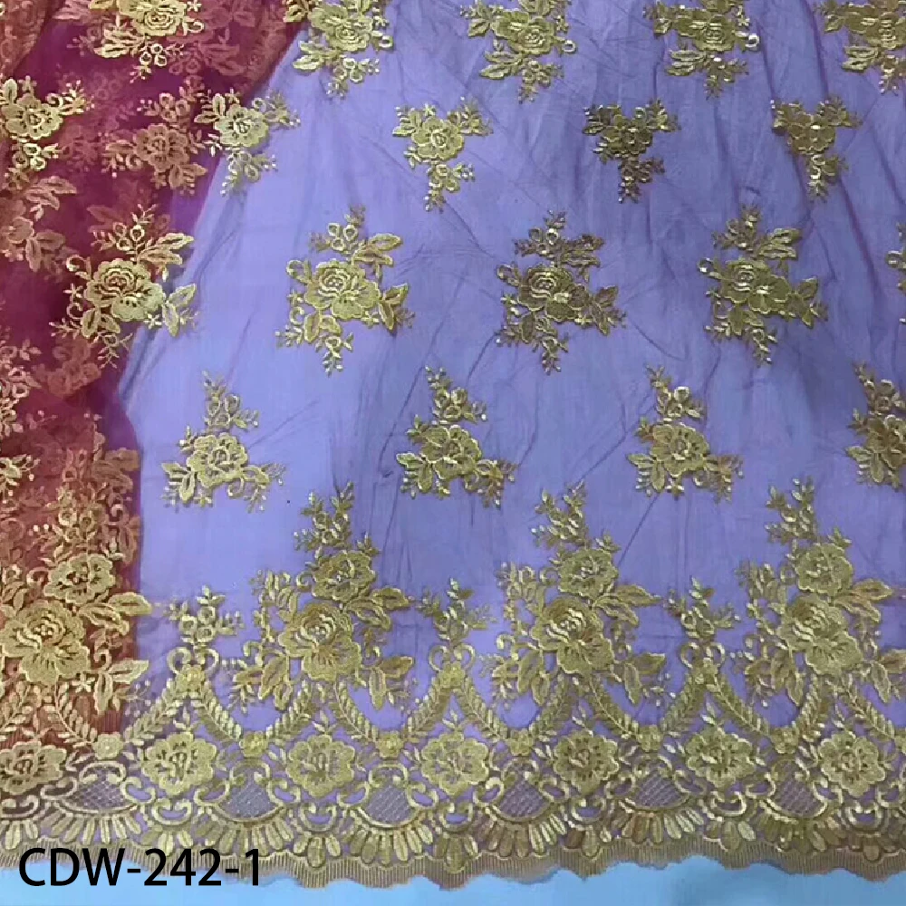 

Milylace African Lace Fabric High Quality Lace Nigerian Lace Fabrics Embroidery Tulle French Lace for Dress CDW-242