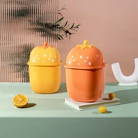 dustbin for bedroom creative trash can on the table storage basket with lid cute mini office trash can wastebasket for home