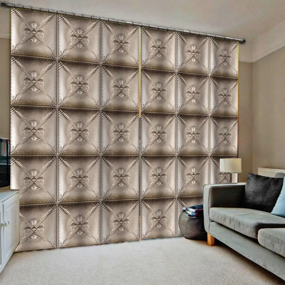 

Custom any size photo brown soft curtains 3D Curtain Luxury Blackout Window Curtain Living Room