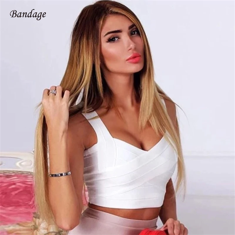New Verano Knitted Bandage Crop Top Women's Bodycon Sexy Spaghetti Strap Short Tank Tops Nightclub Party Camis White Black Red