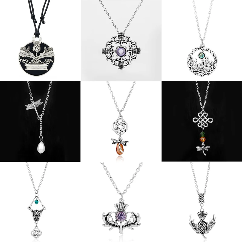 

Fashion Movie Outlander Dragonfly Necklace Crystal Hollow-out Knot Pendant Necklace For Men Women Girl Jewelry Friends Gift