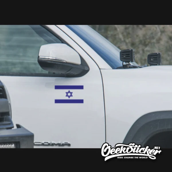 

15*9cm 1 Pair Flag Of Lsrael Decal Israeli Flag Car Sticker For Car Window Bumper Trunk Door Blue & White No Background