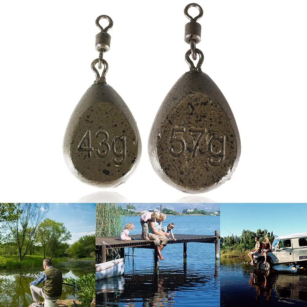 

15/20oz Flat Pear Carp Fishing Weights Leads With Swivel Fishing Swivels Fishing Sinkers Drop Shot Weights Tackle Accessories