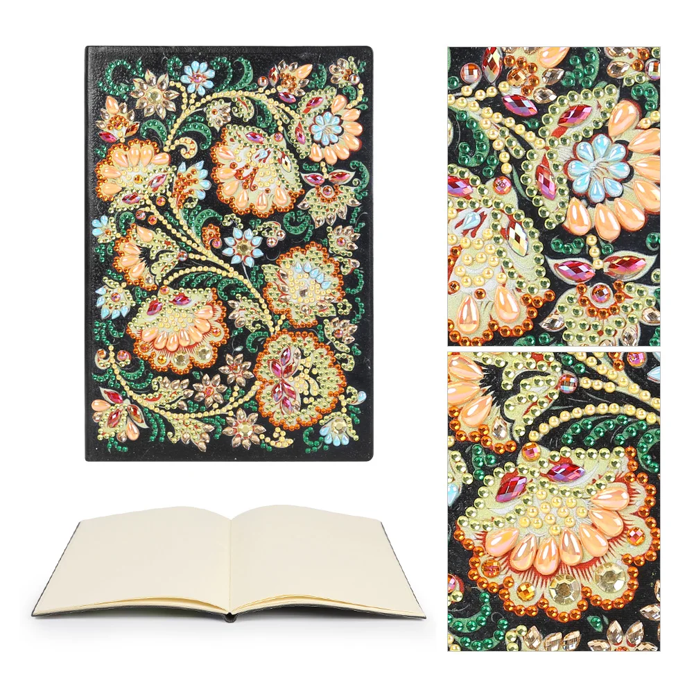 5D DIY Flower Special Shaped Diamond Painting Cover Notebook and Personal Journal 50 Sheets Pages A5 Sketchbook | Дом и сад