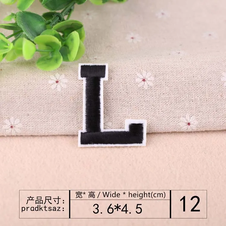 Черные вышитые буквы английского алфавита нашивки сделай сам термоплавкий клей