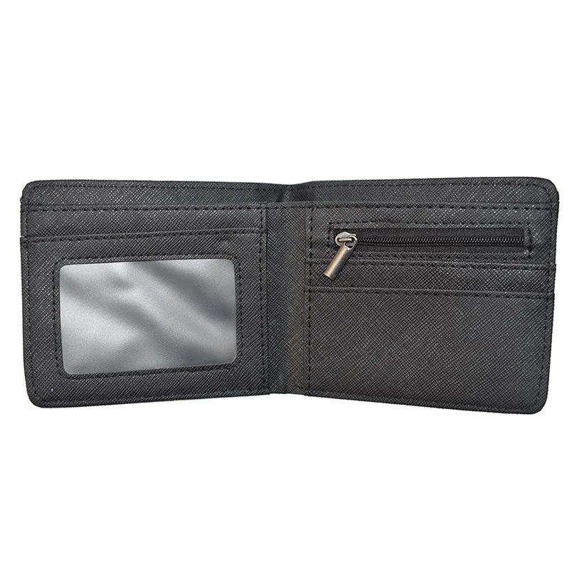 

High Quality Kakashi Sasuke Black Leaf Village Konoha Ninja Wallet PU Leather Short Purse with Coin Pocket