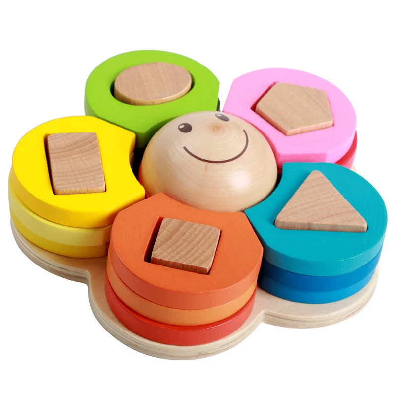 

New Children's Early Education Geometric Shape Laminated Building Blocks Set Column Educational Toy Gift