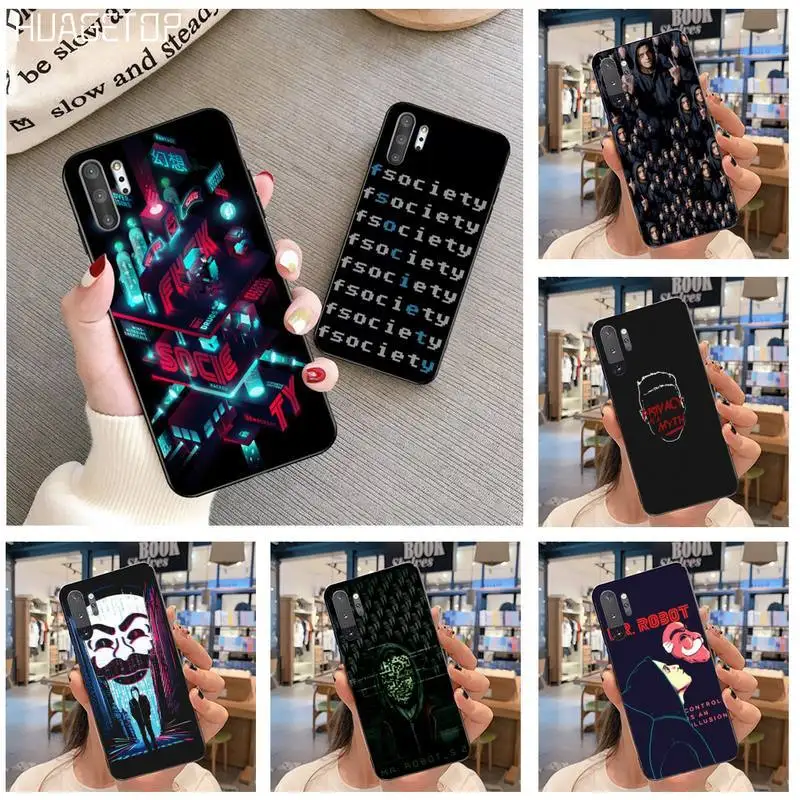 

HUAGETOP Mr Robot Soft Phone Case Cover For Samsung Note 7 8 9 10 Plus lite Galaxy J7 J8 J6 Plus 2018 Prime