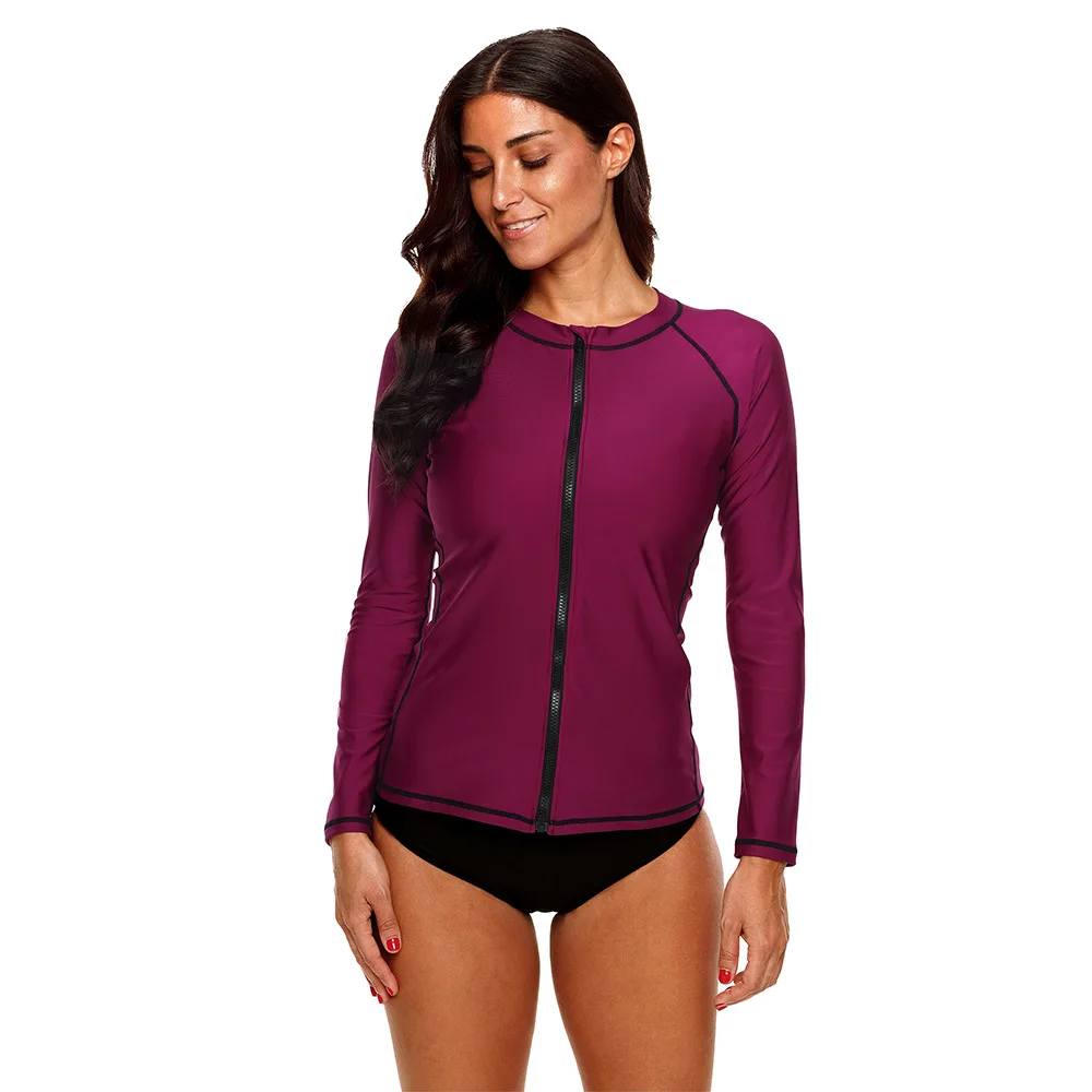 

New Women's Swim Shirts Long Sleeve Rash Guard UPF 50 Sun Protection Swimsuit Top