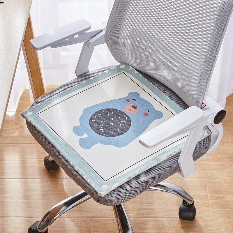 

Summer Breathable Ice Silk Cushion Fabric Chair Cushion Seat for Student Office Chair Cushion Student's Chair Stool Cushion