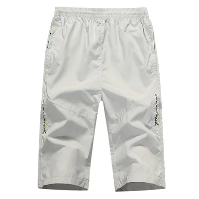 light gray Мужские шорты для серфинга большого размера, пляжные шорты больших размеров, мужские плавки для мужчин, быстросохнущие короткие тонкие спортивные брюки для бега - Цвет: light gray