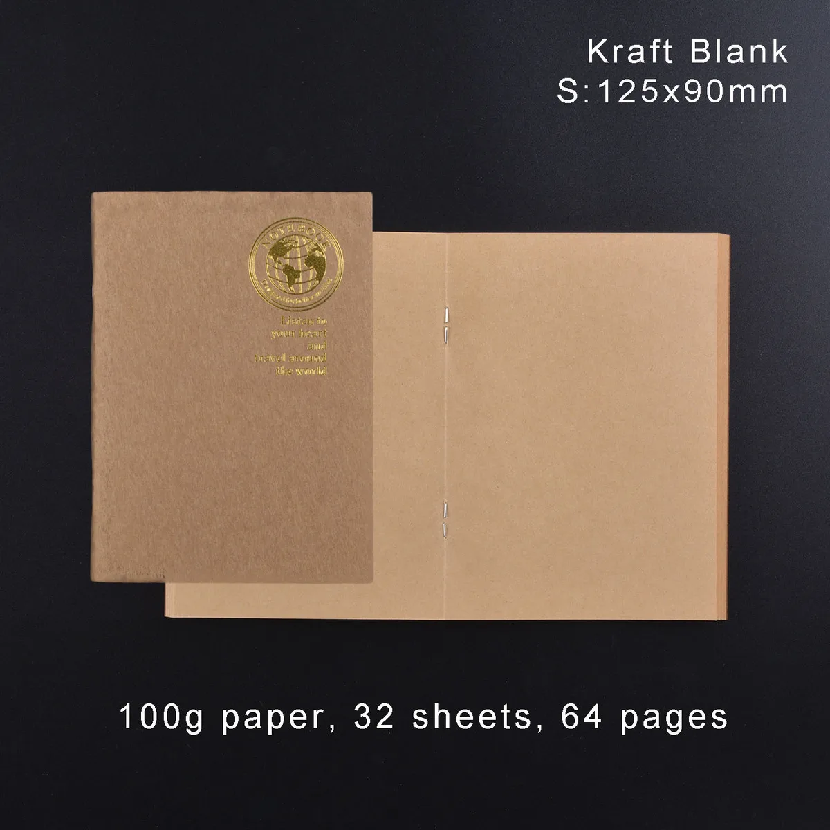 S Kraft Blank Кожаная записная книжка, Сменная вставка для ежемесячного паспорта, дневник планировщик, крафт-бумага, блокнот для путешествий, ежедневный Еженедельный - Цвет: S Kraft Blank