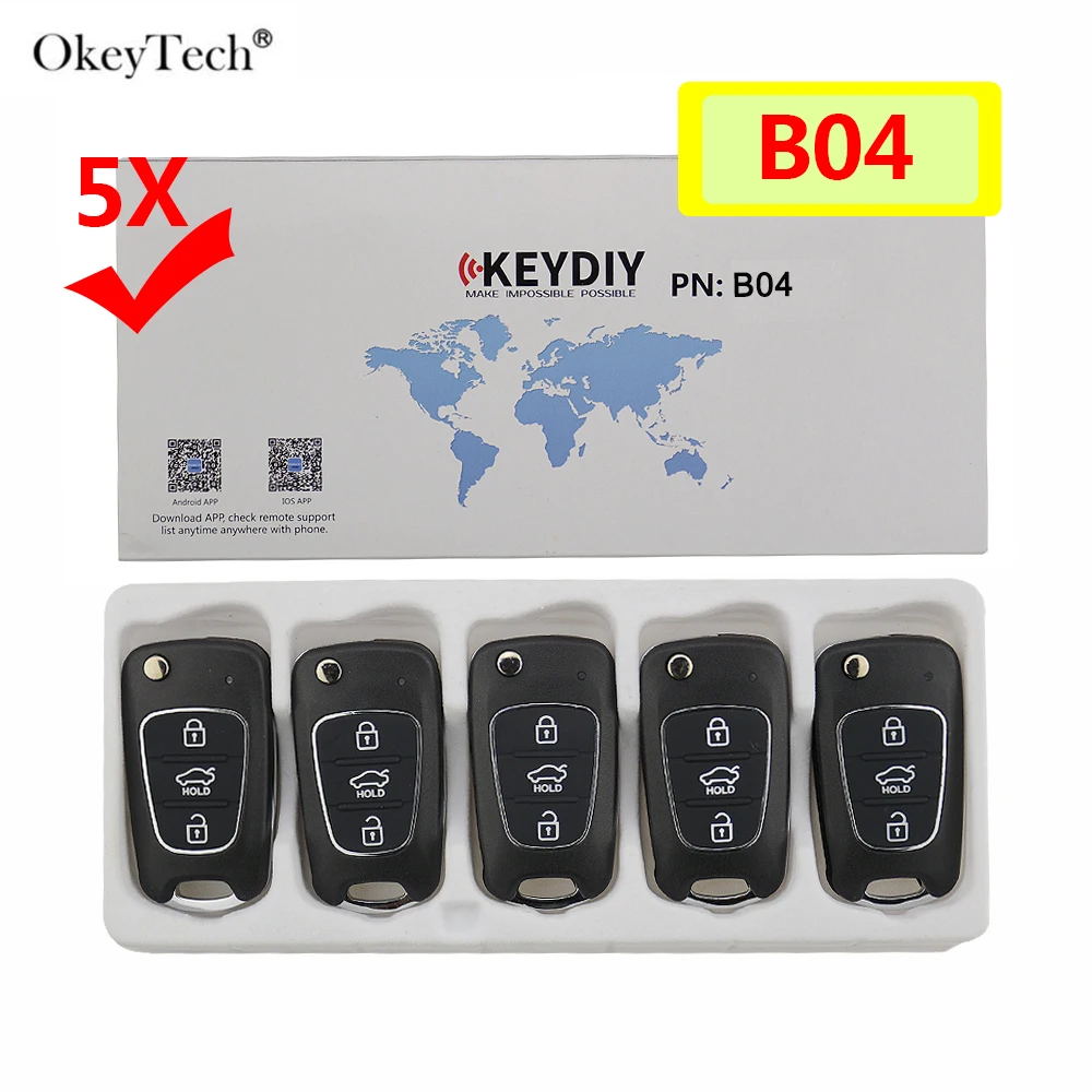 

OkeyTech B series B04 3 Button Universal Remote Control Car Key for KD900 KD900+ URG200 KD-X2 MINI KD For Hyundai Style