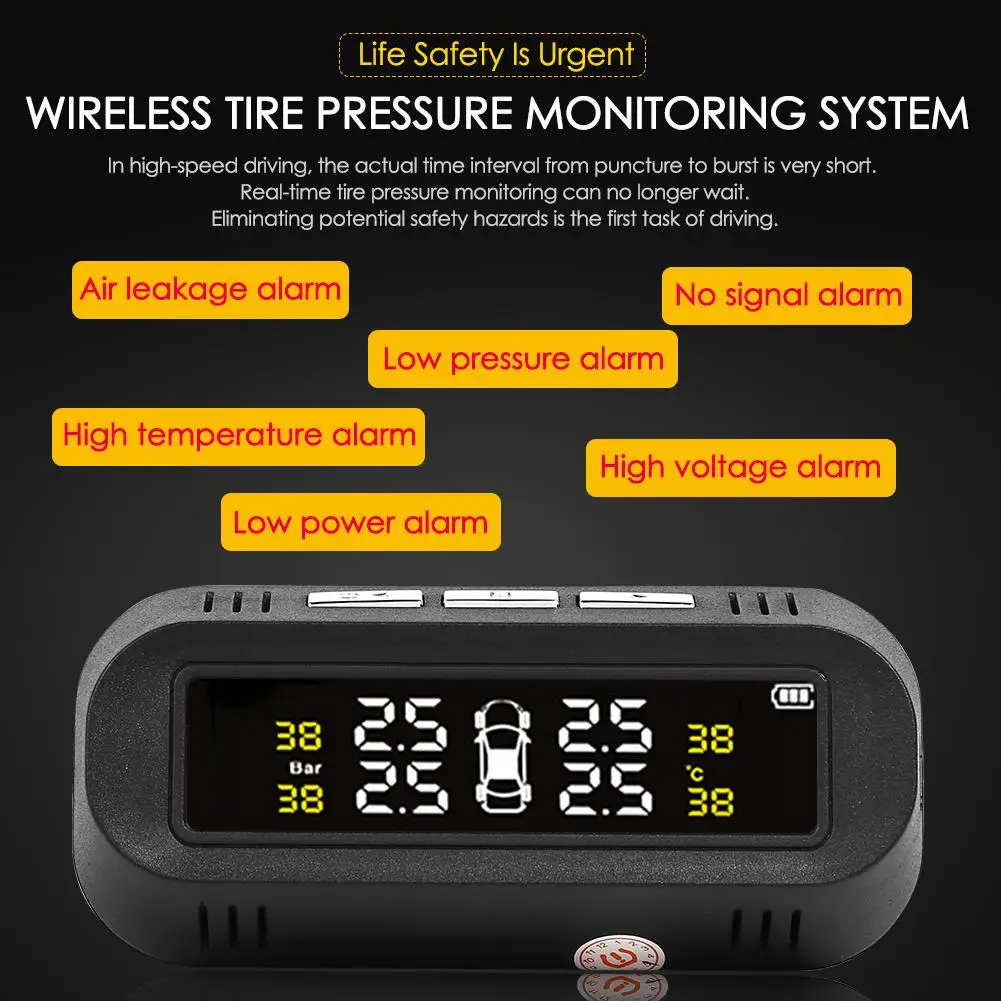 Система контроля давления в шинах C68 USB + Solar Car TPMS с 4 внутренними датчиками - купить