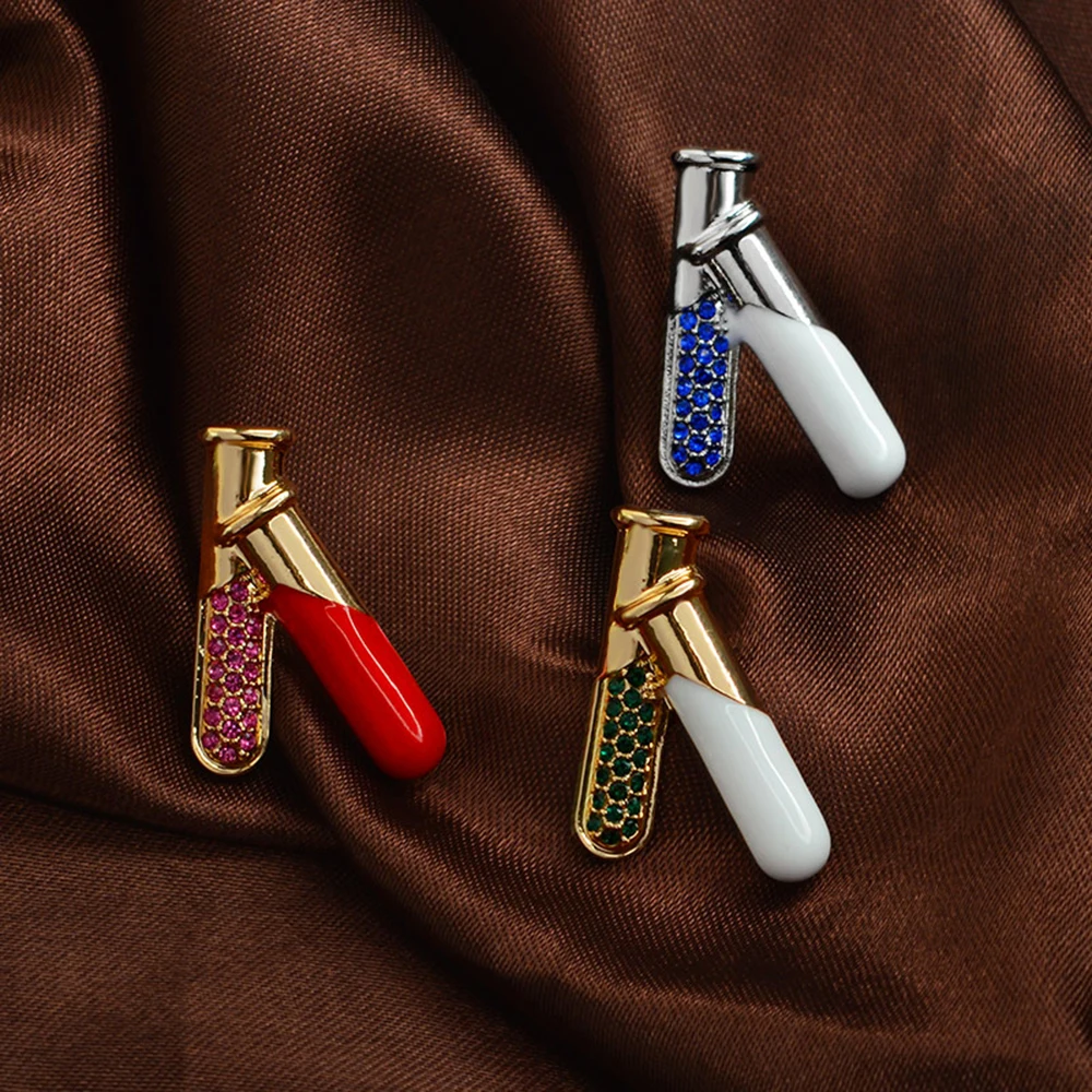 3 цвета Химический реагент трубка Броши химия лабораторные принадлежности