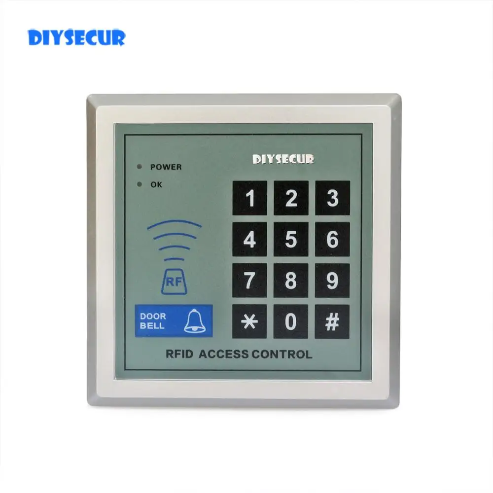 

DIYSECUR RFID Proximity ID Card Reader Keypad Entry Lock Door Access Control System Kit with 10 Keyfobs