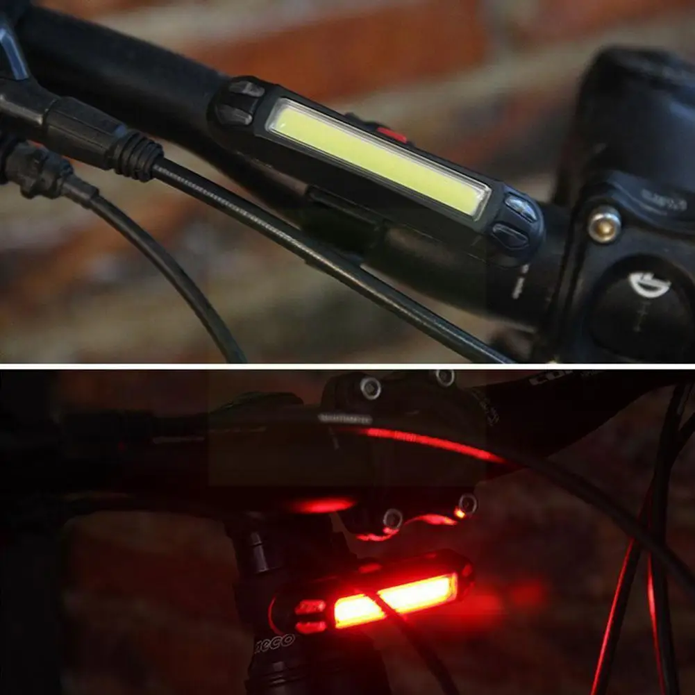 

Bike Bicycle Front Rear Light Waterproof LED Flashlight Accessories Charging Light USB Warning Safety Cycling Tail Bike Lam R9E9