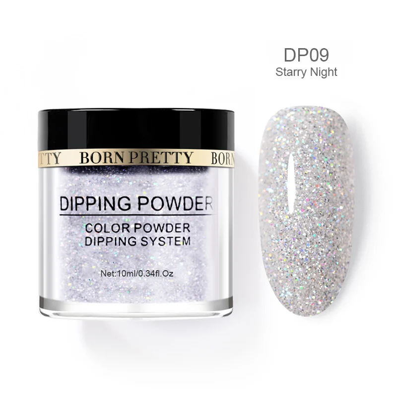 Starry Night Born pretty, голографическая погружение порошки для ногтей градиент окунания блеск украшения длительным, чем УФ гель натуральный сухой без лампы лечения - Цвет: Starry Night