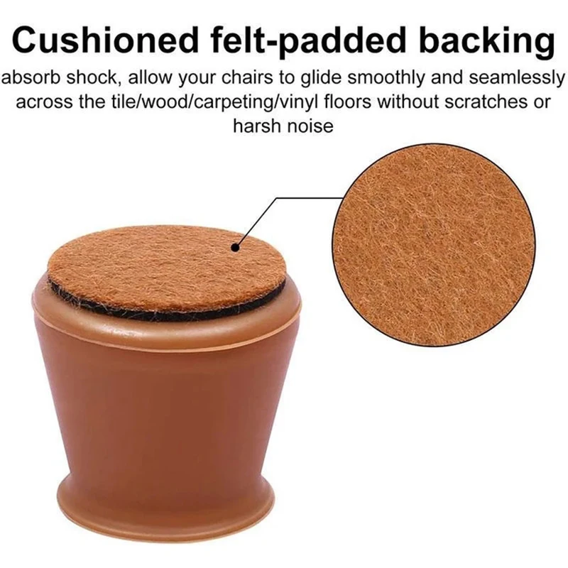 

Newly 4/8/16pcs Felt Table and Chair Legs Protective Cover with Extra Bottom Felt Pads No Scratches No Noise Reusable TE