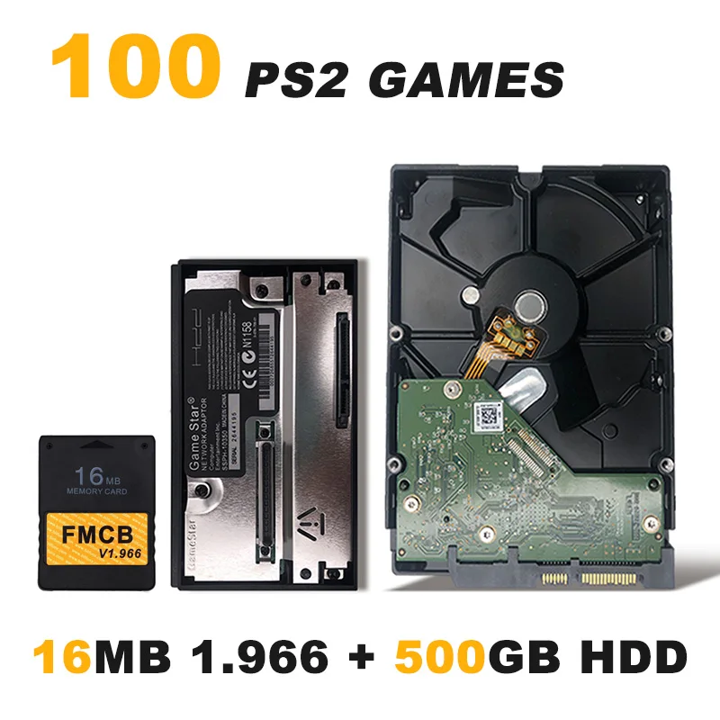 16MB and 500GB FMCB v1.966 8/16/32/64 Мб карта памяти для PS2+ 3," жесткого диска SATA HDD 80 Гб/320 Гб/500 Гб/1 ТБ/2 ТБ с игр+ жесткого диска SATA HDD адаптер - Цвет: 16MB and 500GB