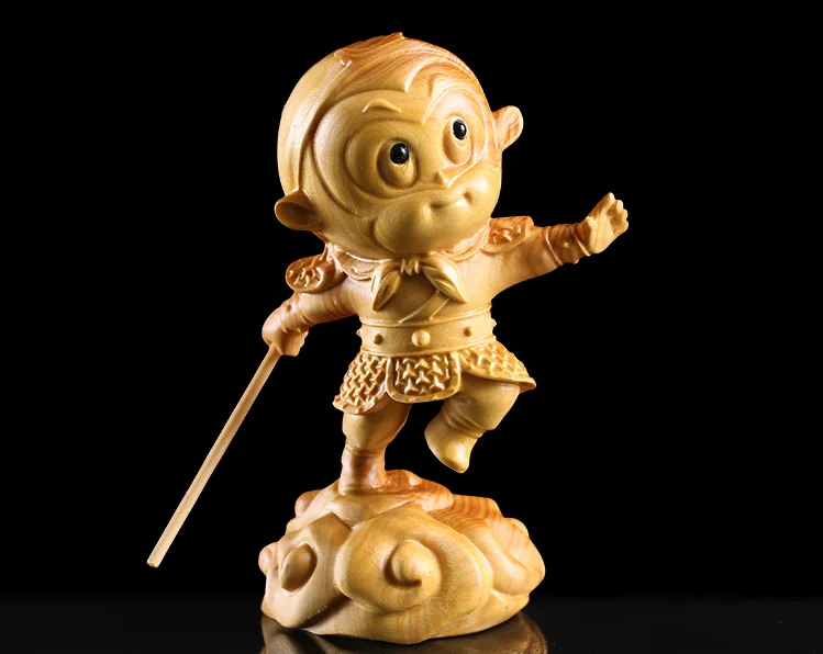 

Резьба из самшита Мультфильм солнце Wukong автомобиль украшения рукоделие Q edition детские подарки большой святой маленький подарок