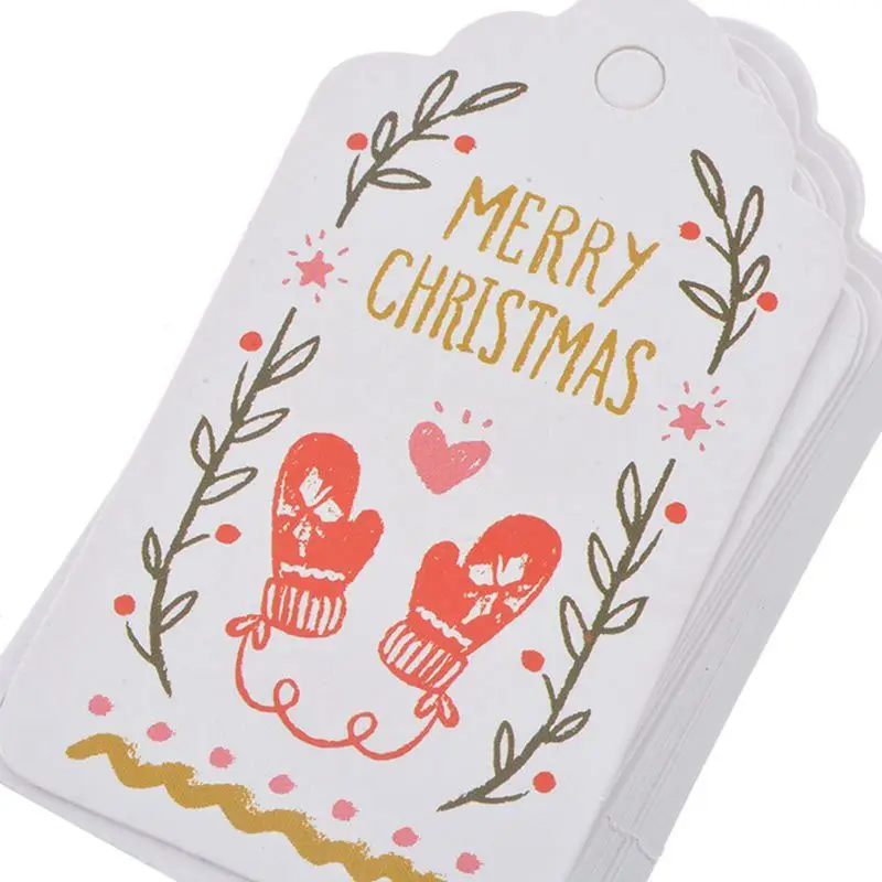 50 шт. бирки для рождественских подарков винтажные этикетки бумажные подарочные