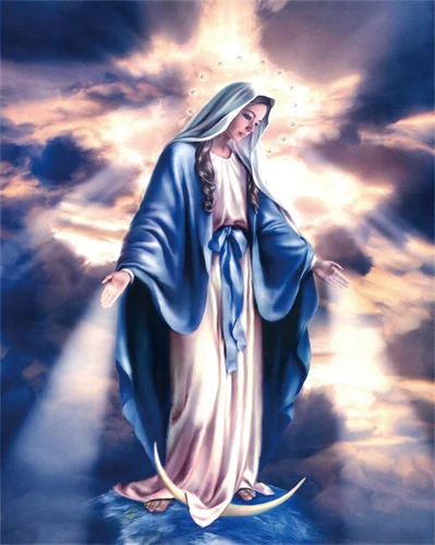Virgin Mary Lineage, христианский холст, живопись и каллиграфия, искусство, домашний декор, холст, настенное искусство, картина для гостиной, церкви - Цвет: BABWH002845