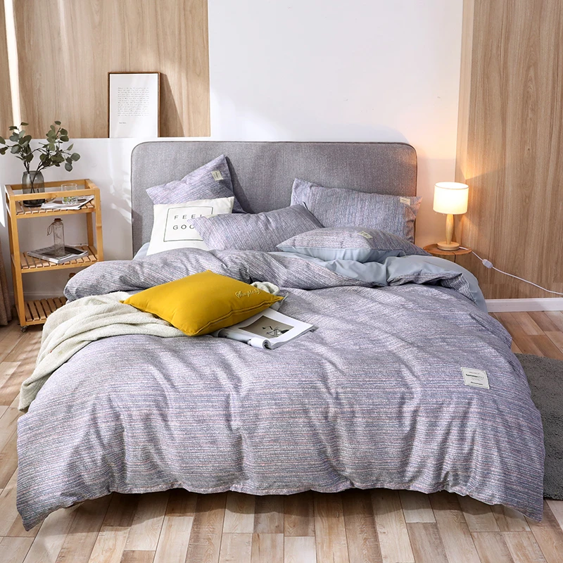 Комплект постельного белья в полоску простой скандинавский комплект с