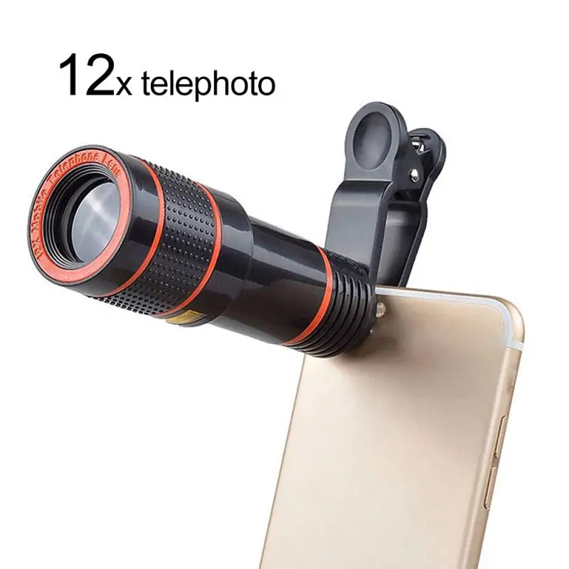 

8x 12x Phone Lens Adjustable Optical Zoom HD External Telephoto Camera Clip-on Macro Lens Kit For Smartphone iPhone13 12 11 pro