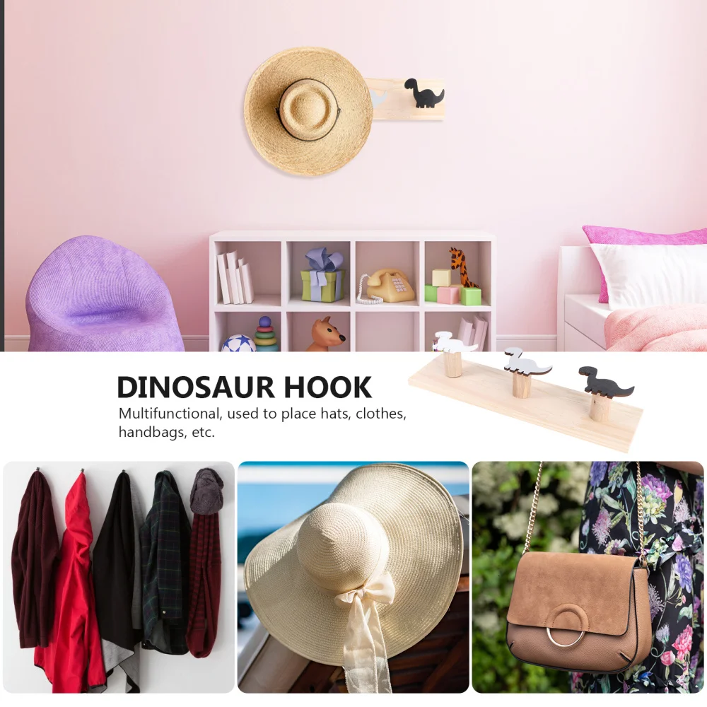 

1Pc Wall Coat Hat Rack Wooden Wall Hanging Clothes Hooks for Home Living Room