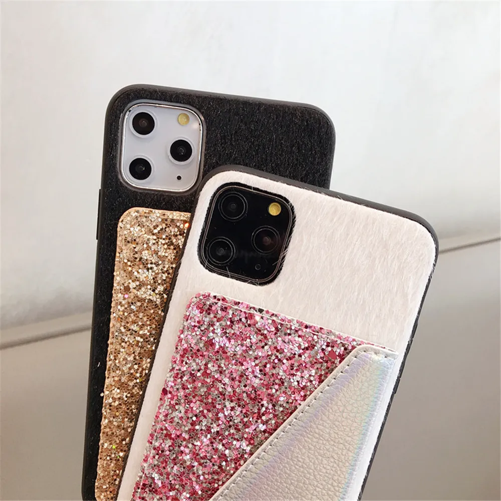 Роскошный чехол из ТПУ с норковым ворсом для iPhone11Pro Max X XS мягкий чехол-Кошелек