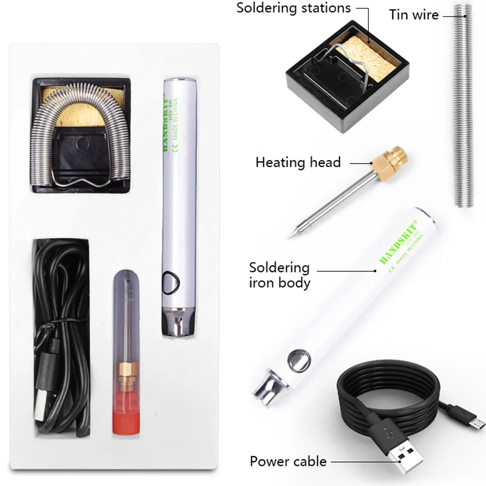 

Easy to Operate White Low Voltage Portable Mini Usb Soldering Iron 150 X 14mm