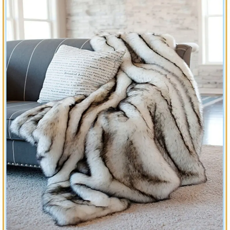 

Одеяло из лисьего меха в европейском стиле, мягкое одеяло из искусственного меха, Флисовое одеяло из ПВ