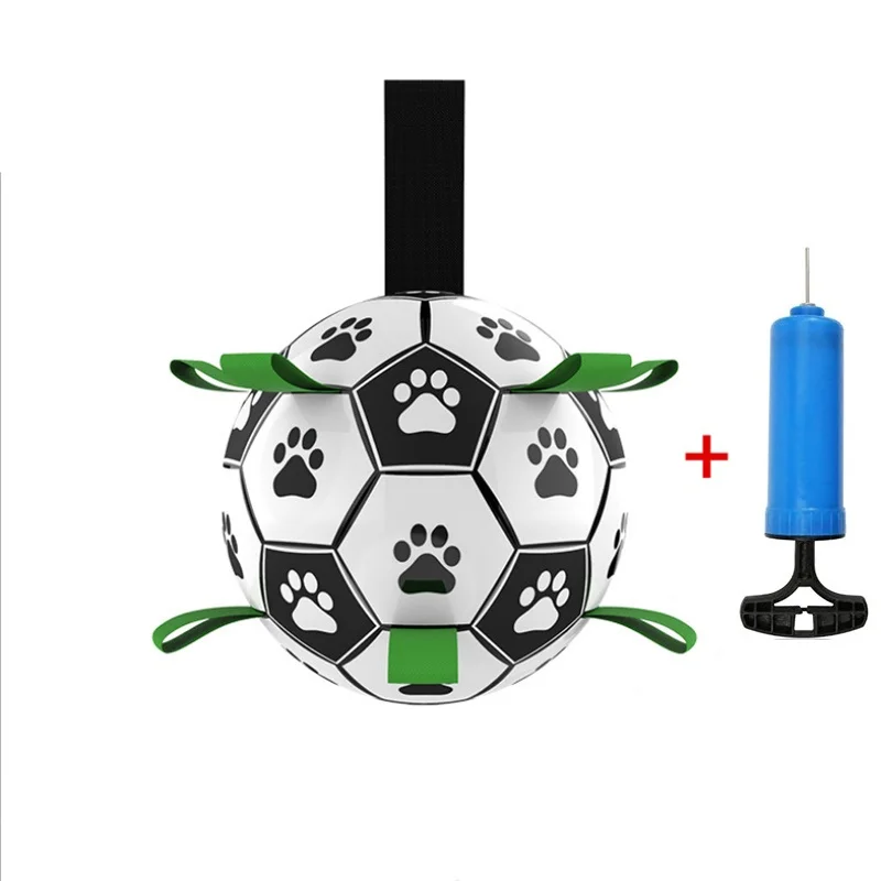 

Dog Toys Interactive Football Dog Toys with Grab Tabs Outdoor training Soccer Pet Bite Chew Balls for Dog