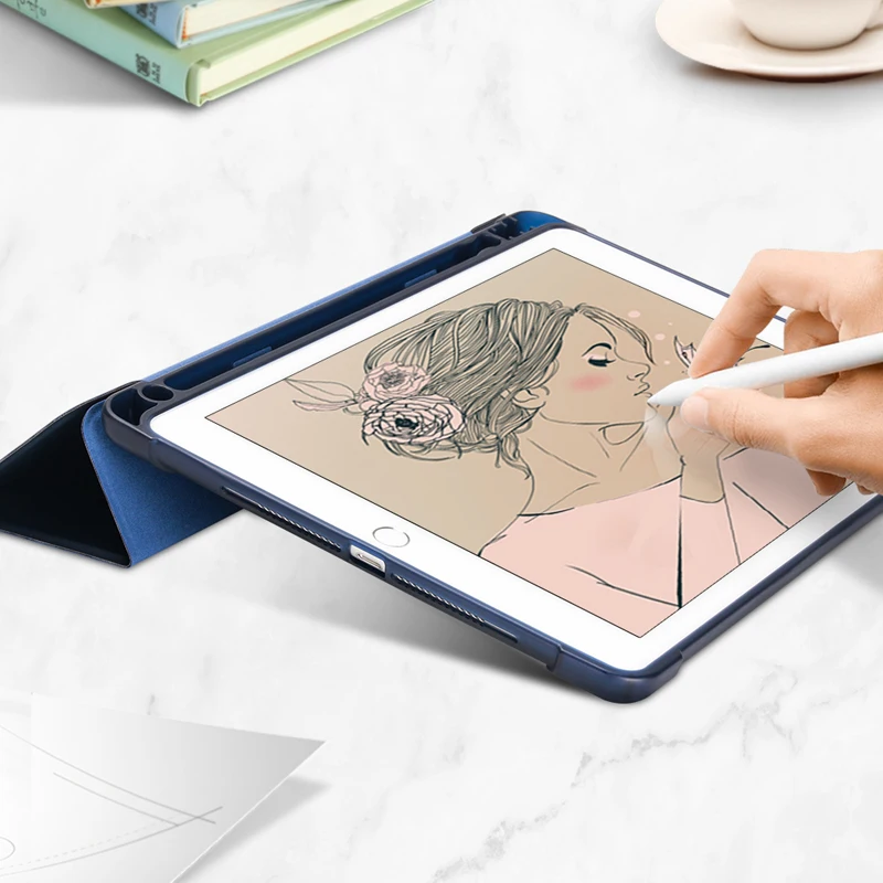 Для iPad Air Air2 9 7 &quotТонкий флип кейс 3 Складная подставка Магнитный iPad5 6 кожаный