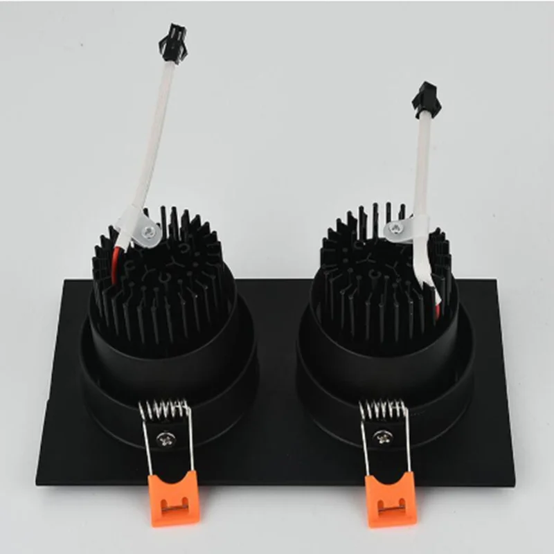 Двойной квадратный Встраиваемый светодиодный светильник с регулируемой