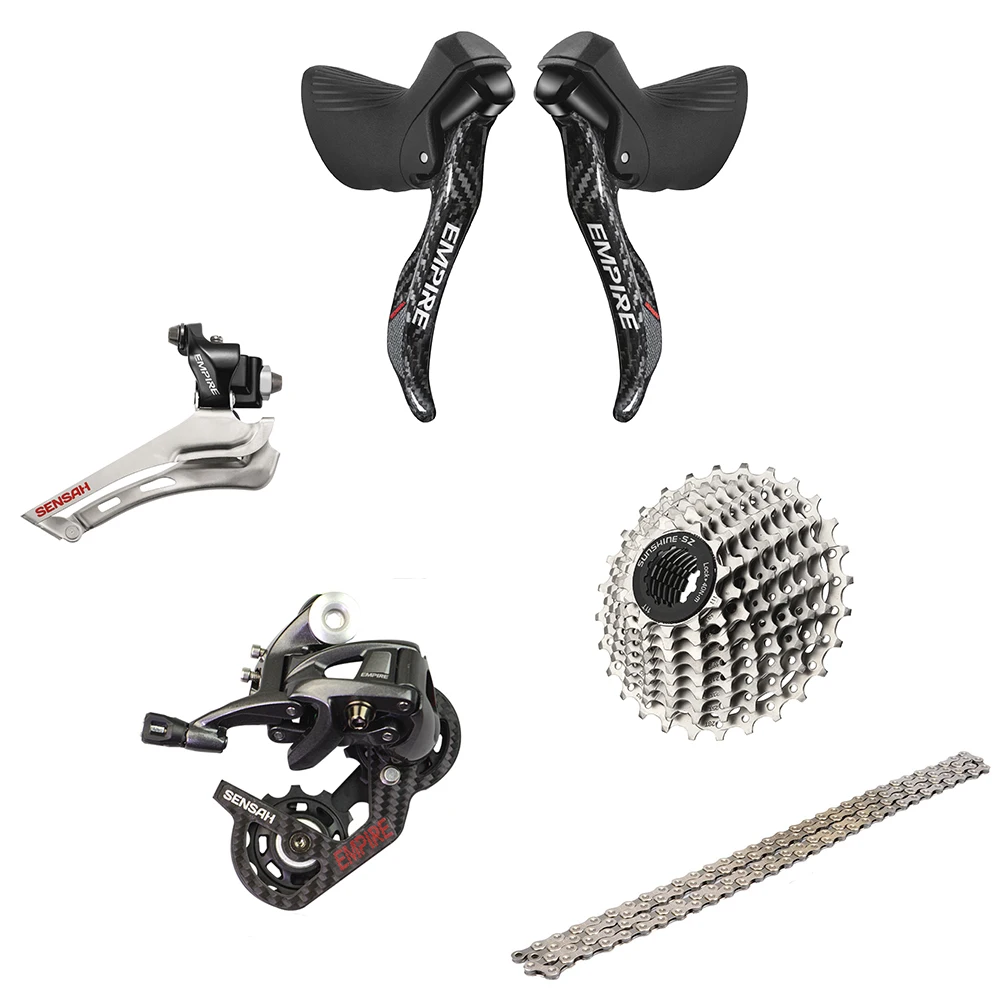 SENSAH EMPIRE  6 Kits 2x11 Speed 22s Road Groupset R/L Shifter+FD+RD Derailleurs +  Cassette/Chains Carbon Fiber or aluminium