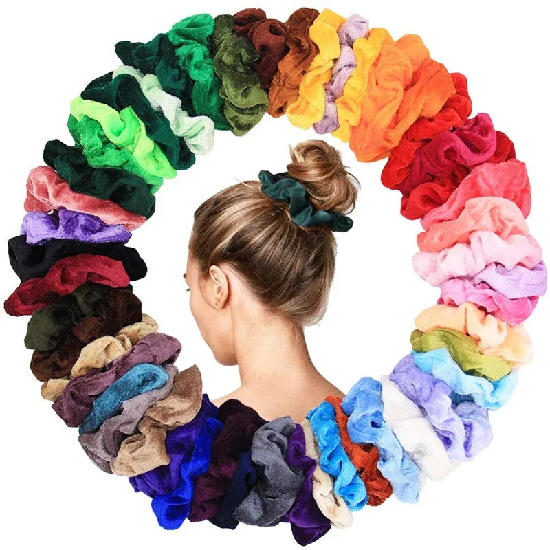 36 цветов бархатные резинки для женщин и девочек твердые эластичные волосы