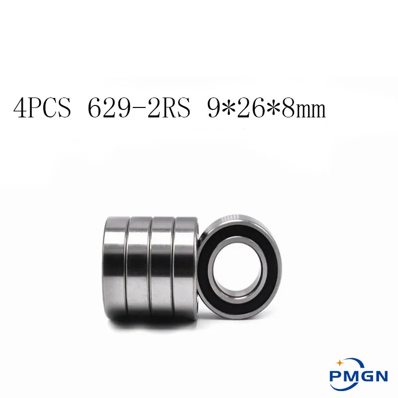 

4PCS ABEC-5 629 2RS 629RS 629-2RS 629 RS 9x26x8 mm Miniature double Rubber seal High quality Deep Groove Ball Bearing