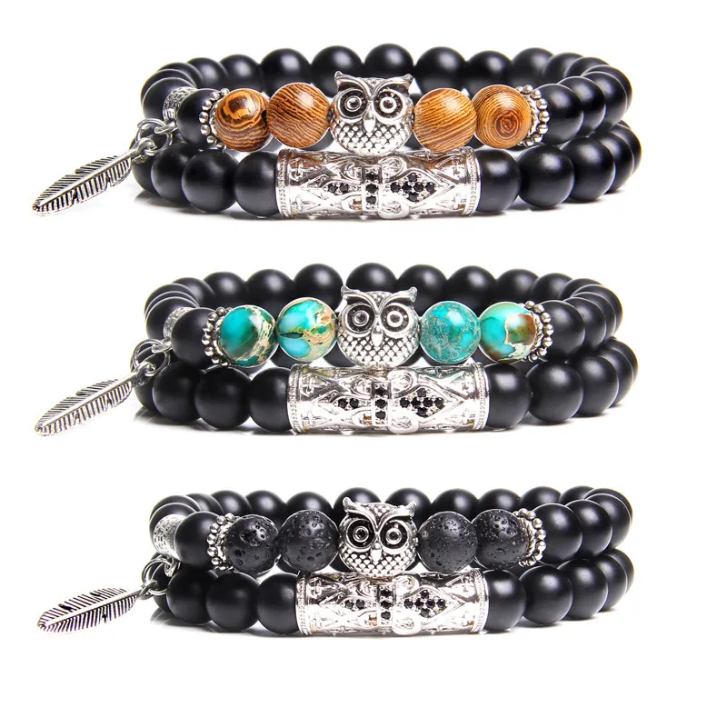 2 шт./компл. новый браслет с искусственными перьями в виде совы подвесками из