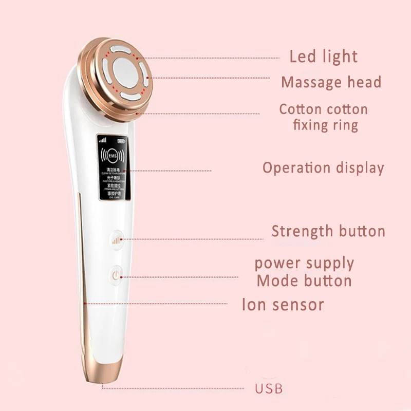 Светодиодный светильник для лица терапия EMS уход за лицом красота машина против