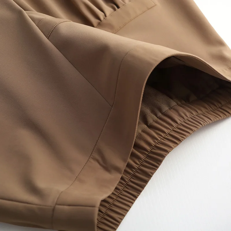 

Women Patchwork A-Line Skirts Spring Summer Elastic High Waist Female Mid-Long Nylon Cotton Korea Office Lady Skirt