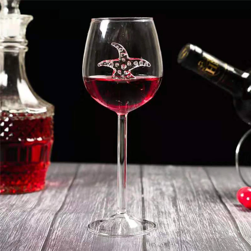 Creative Seahorse Crystal Wine Glasses Dolphin Starfish Whisky Glass Cups Cocktail Brandy Bar Crafts Decorations | Дом и сад