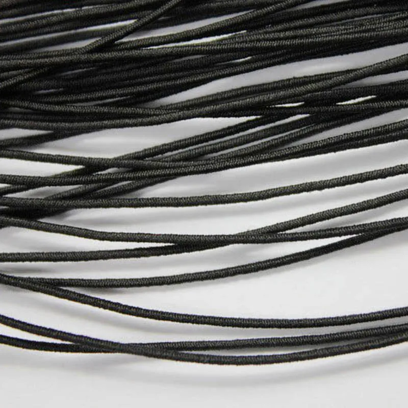 

AaaZee 50 Yards 0.8mm Black Elastic String for DIY Bracelet Jewelry Making Headwear 0.8mm Stretchy Cords (two bundles)