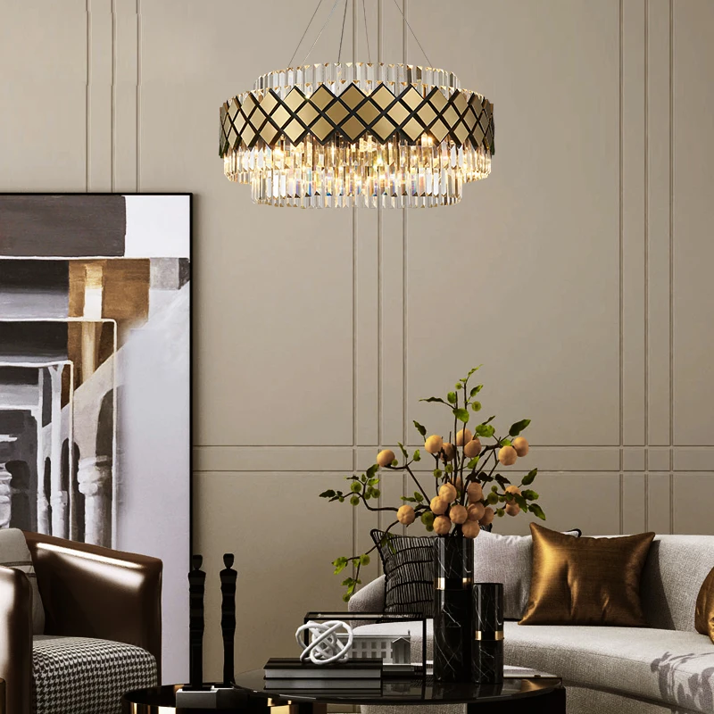 LED moderna de cristal Art Deco claro diseñador de iluminación LED de araña brillo suspensión luminaria Lampen para comedor habitación