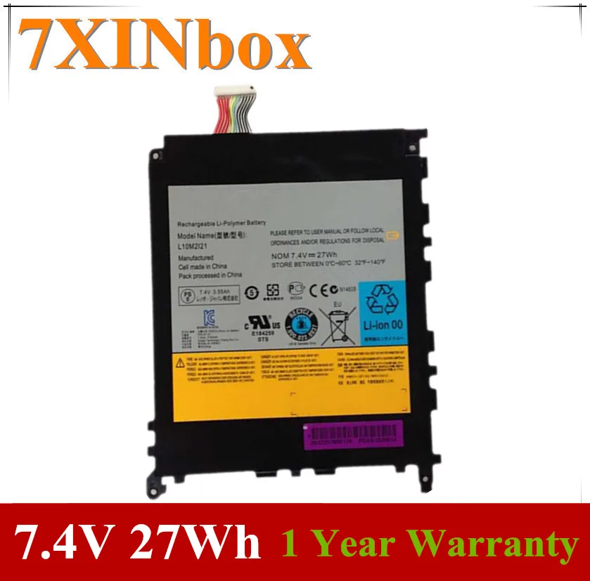 Оригинальный аккумулятор 7XINbox 7 4 В 27Wh L10M2121 для ноутбука Lenovo Ideapad Y1011 S1 K1 планшетный