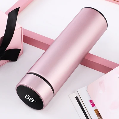 T6 Pink Новая модная умная кружка с температурным дисплеем из нержавеющей стали, термальная бутылка для воды с ЖК-сенсорным экраном, водонепроницаемая Подарочная чашка - Цвет: T6 Pink