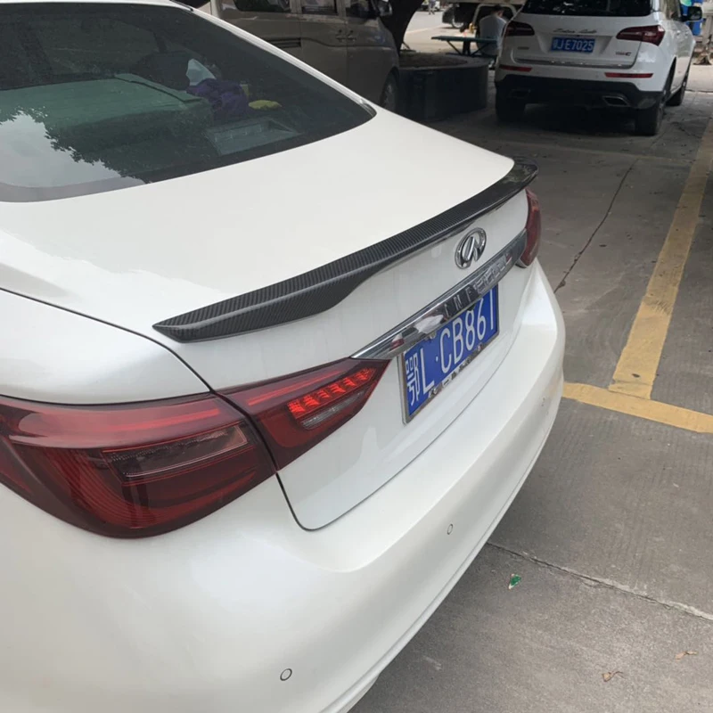 Черный Автомобильный спойлер из натурального углеродного волокна для багажника