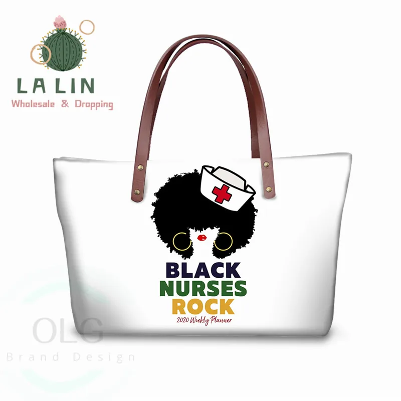 Сумки с верхними ручками для женщин LALIN дорожные женские черные медсестры